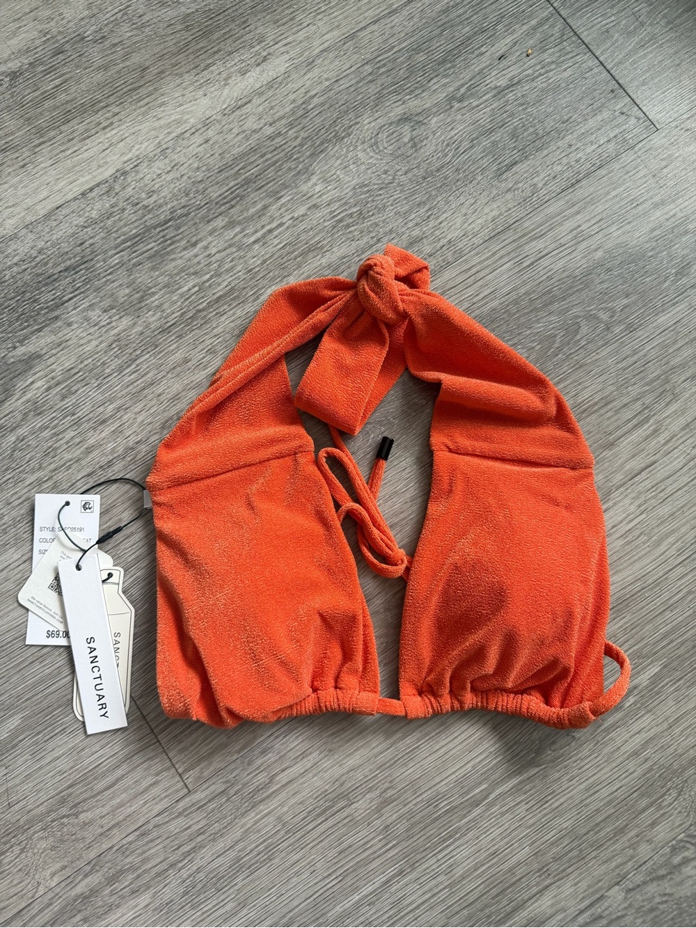 Sanctuary Vibrant Orange Halter Bikini Top